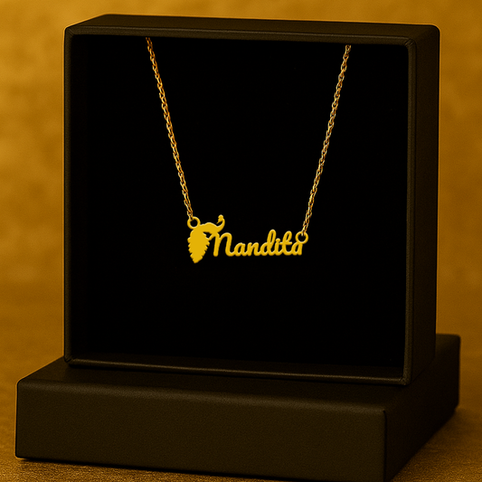 Custom Name Pendant with Peacock Design