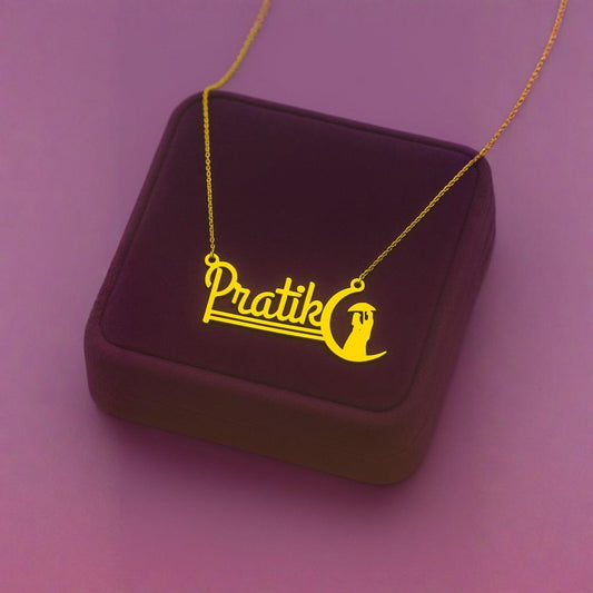 Customize Moon Name Necklace