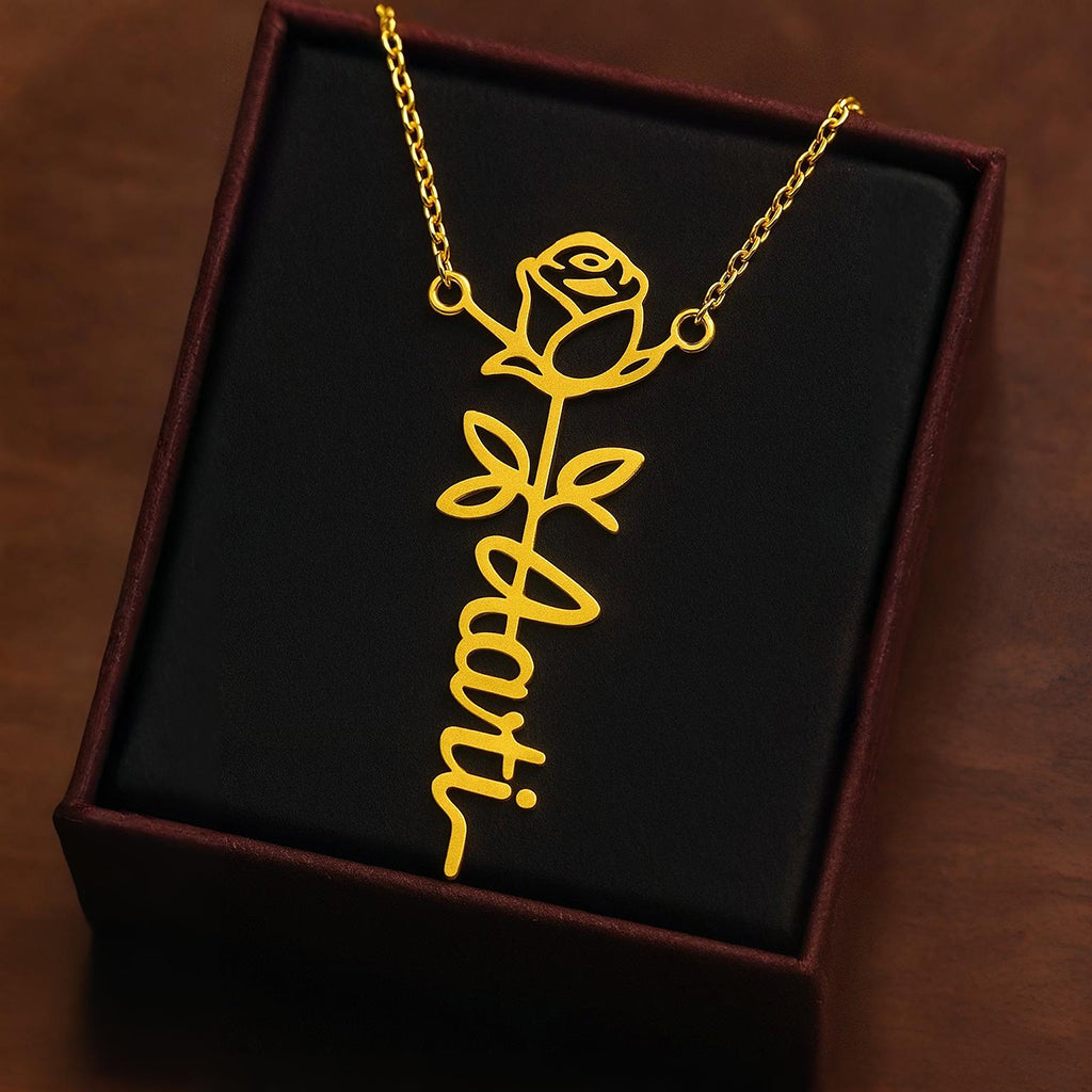 Rose Name Necklace