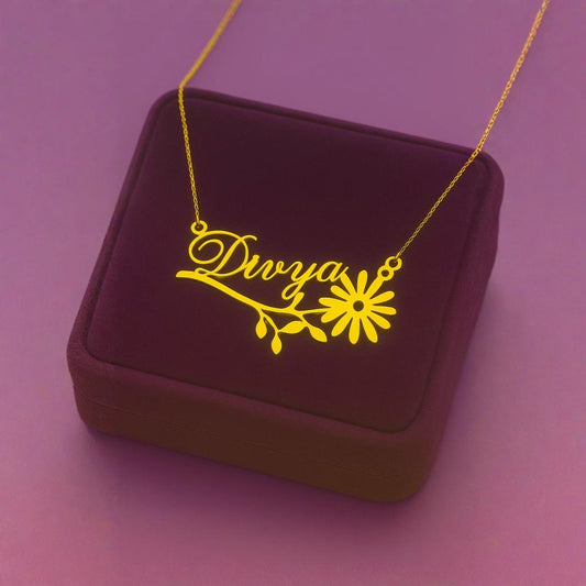 Floral Name Necklace