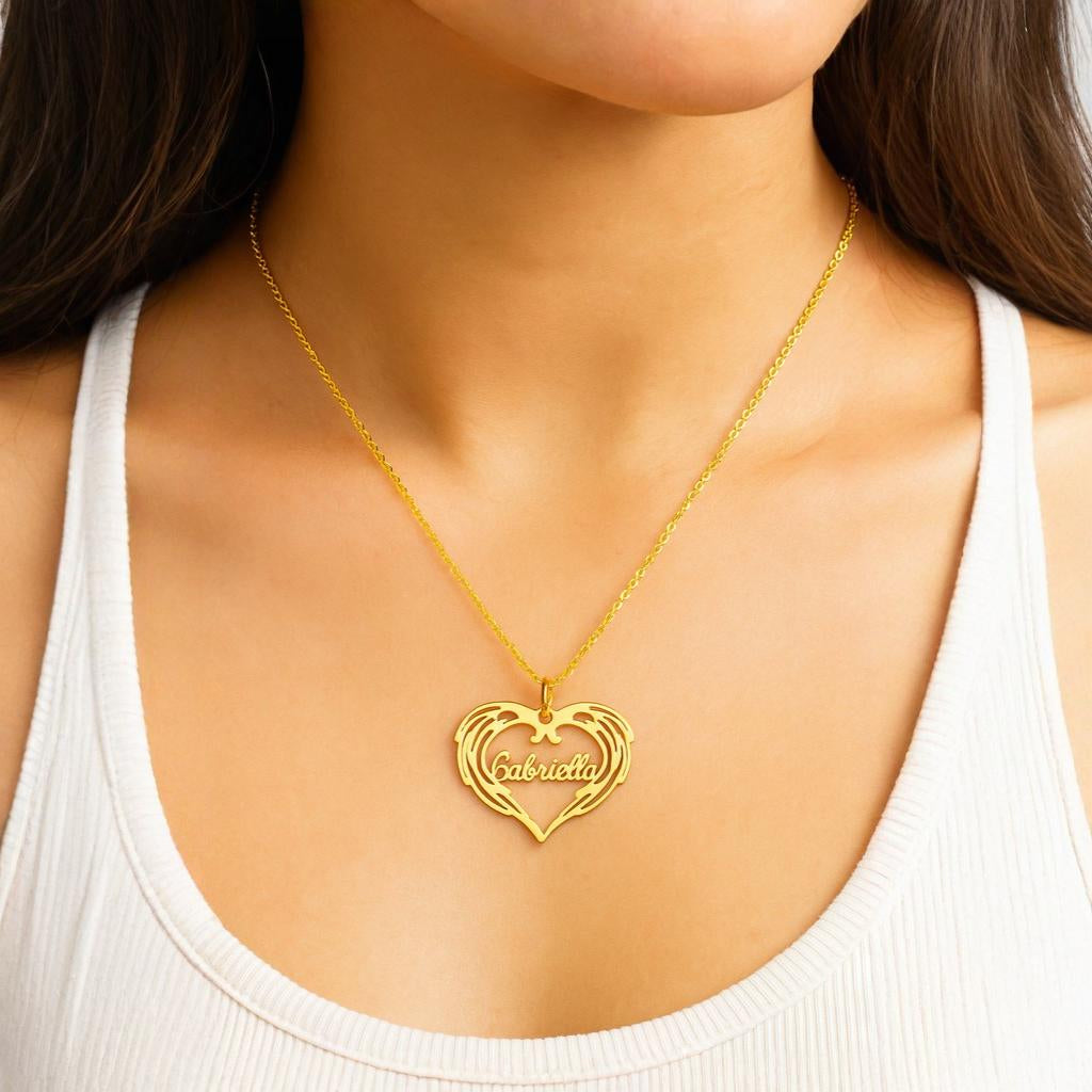 Angel Heart Name Pendant