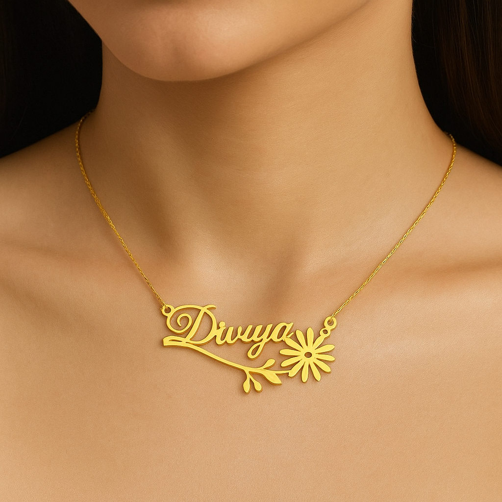 Floral Name Necklace