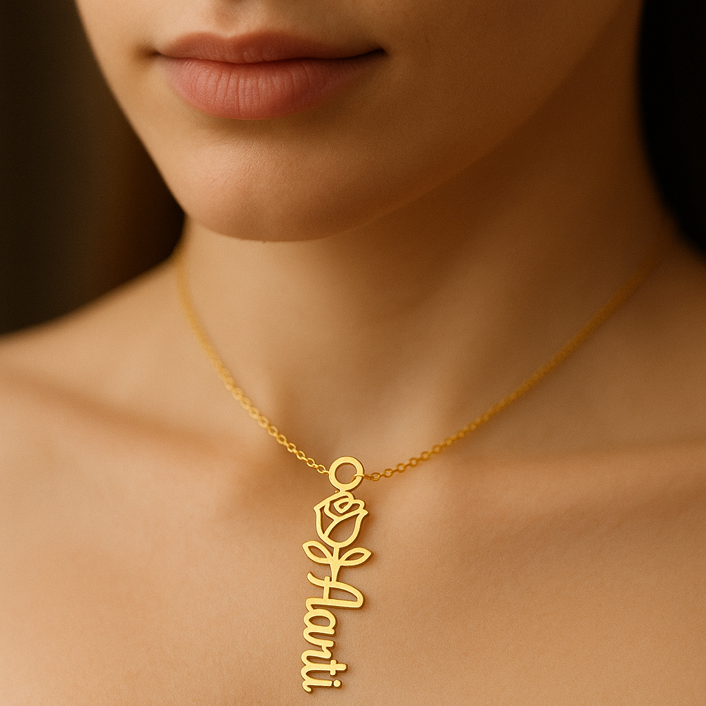 Rose Name Necklace