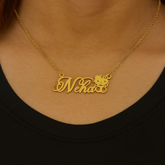 Custom Name Pendant with Cute Character Accent