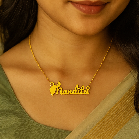 Custom Name Pendant with Peacock Design