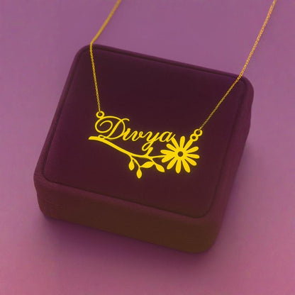 Floral Name Necklace