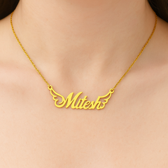 Angel Wings Name Necklace
