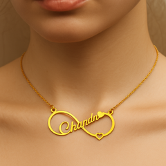 Infinity single name necklace